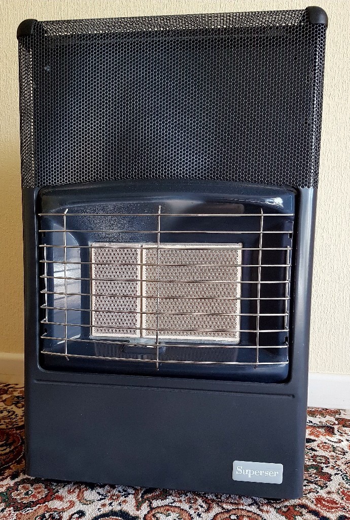 SUPERSER PORTABLE GAS ROOM HEATER PLUS TWO FULL GAS BOTTLES in