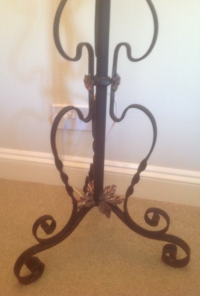 Antique Arts And Crafts Wrought Iron Floor Lamp In Abingdon
