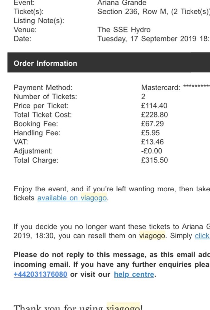 Ariana Grande Tickets In Leith Edinburgh Gumtree