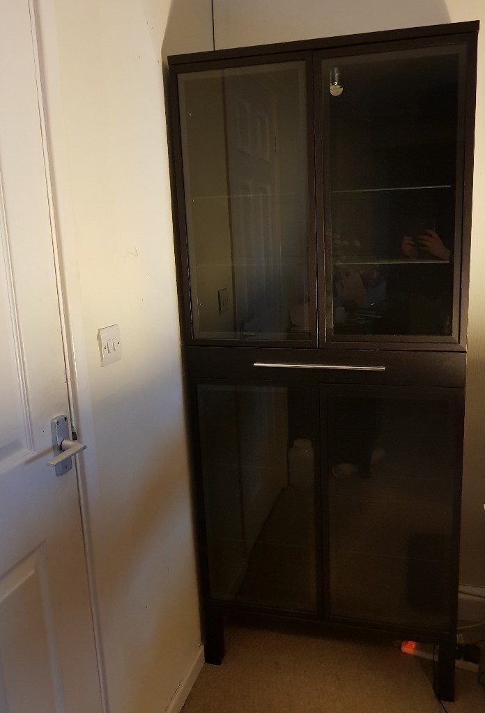 Ikea Bjursta black display with light in Newton Aycliffe