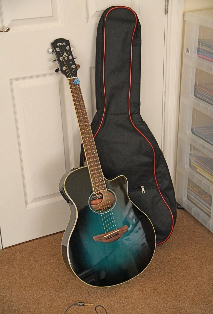 Yamaha APX600 ElectroAcoustic Guitar In Oriental Blue Burst finish. As