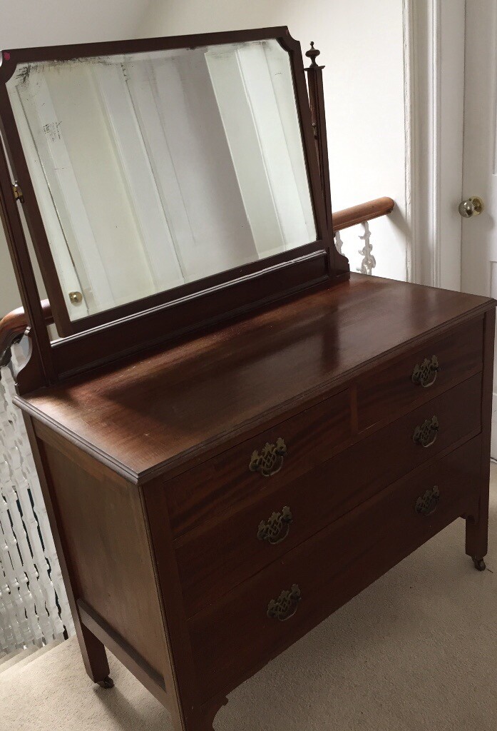 Antique chest of drawers with mirror for sale in Penicuik, Midlothian