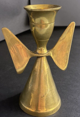 Solid Brass Angel Wing Candle Holder VINTAGE~~4-1/4''