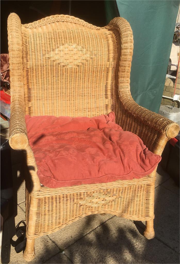 Large High Back Wicker Chair in Stirling Gumtree