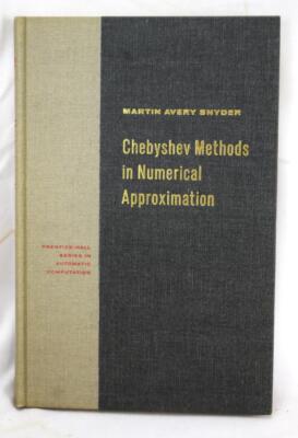 1966 Chebyshev Methods In Numerical Approximation Martin Avery Snyder Hardcover