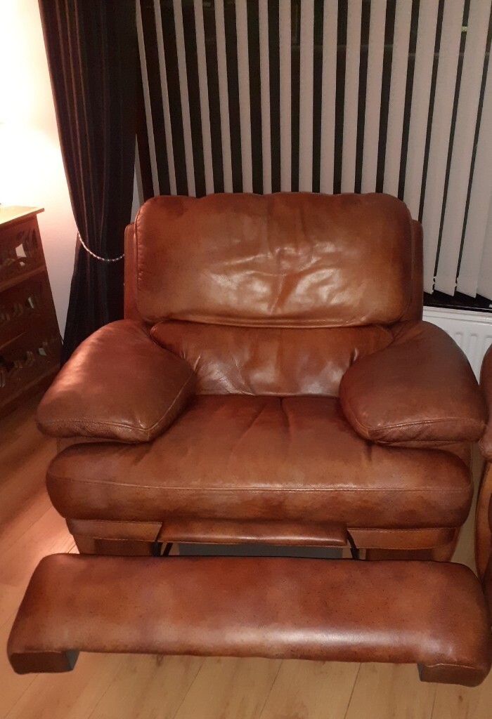 Real leather electrical reclining armchair in Newtownabbey, County