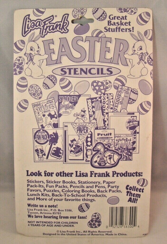 Lisa Frank Easter Stencils Easter Basket Stuffer Crafts New In Package