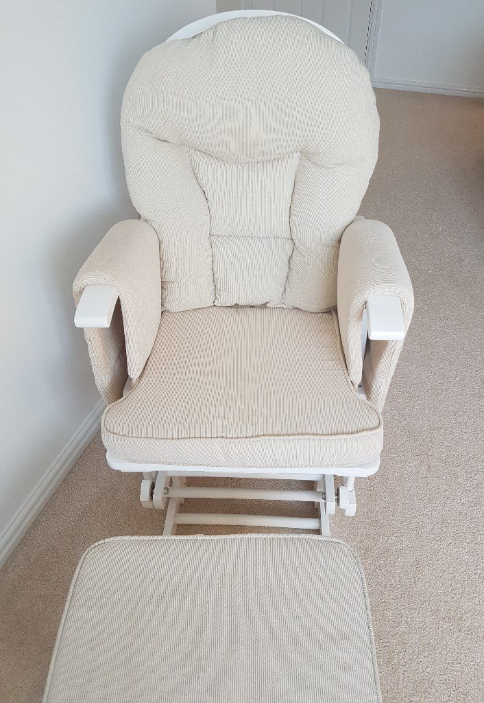 White Rocking Chair Relaxation Nursing Glider Maternity Adjustable