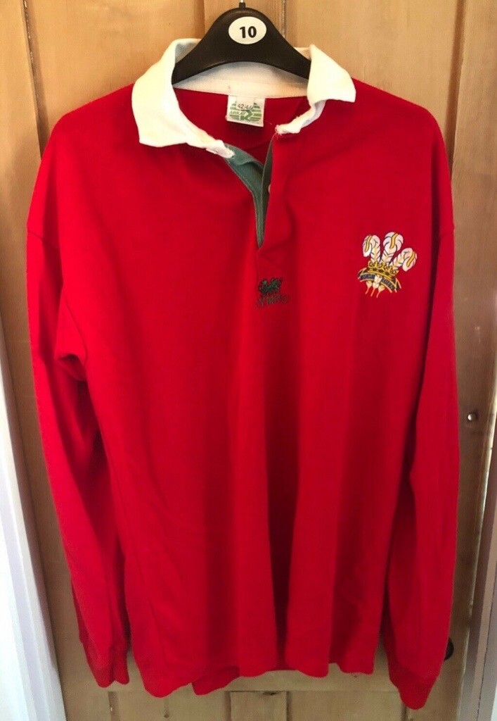 Mens Vintage WRU Wales Rugby Polo Top Shirt XL in Cardiff Bay