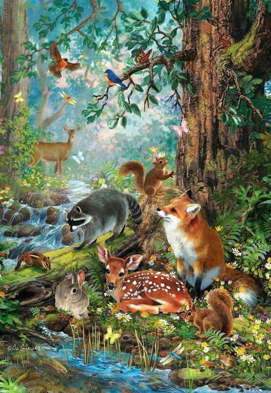 Paint By Numbers Adults kids Forest And Animal DIY Painting Kit 40x50CM Canvas