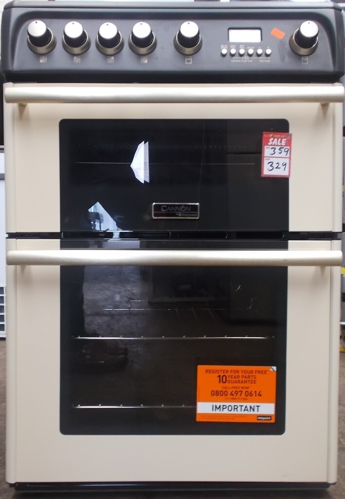 Cannon by Hotpoint CH60GPCF Gas Cooker. Cream. 60cm Width. Double Doors