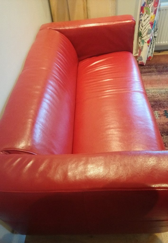 Ikea 2Seater Klippan Red Leather Sofa in Dunblane, Stirling Gumtree