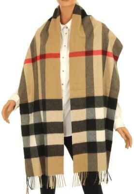 

НОВЫЙ АРХИВ BURBERRY БЕЖЕВЫЙ ШАРФ ИЗ 100% КАШЕМИРА ПОЛОВИНКА МЕГА-КЛЕТКА., Archive beige
