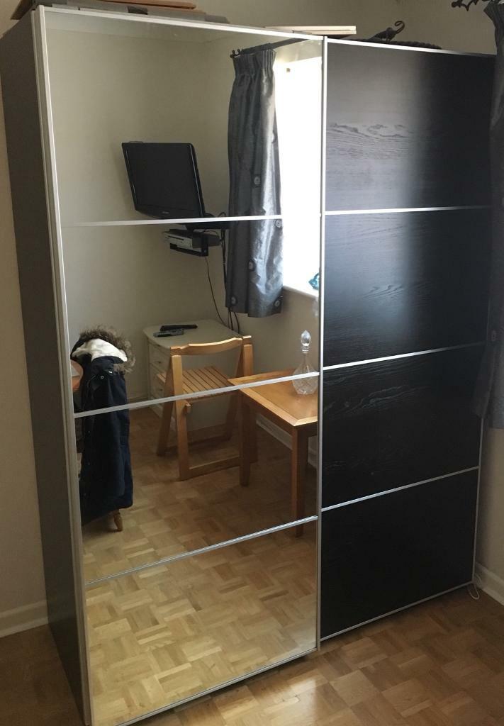 Sliding Door Wardrobe With Mirror Shoe Rack Baskets Lights