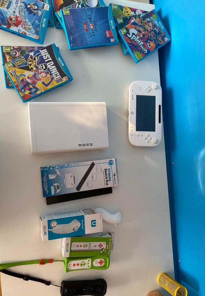 Wii u console, White 8gb with 10 games in Chandlers Ford, Hampshire