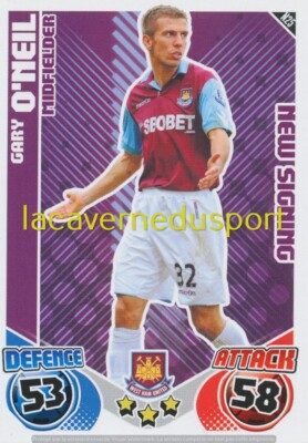 N25 GARY O'NEIL # WEST HAM TOPPS PREMIER LEAGUE 2010 2011 MATCH ATTAX EXTRA
