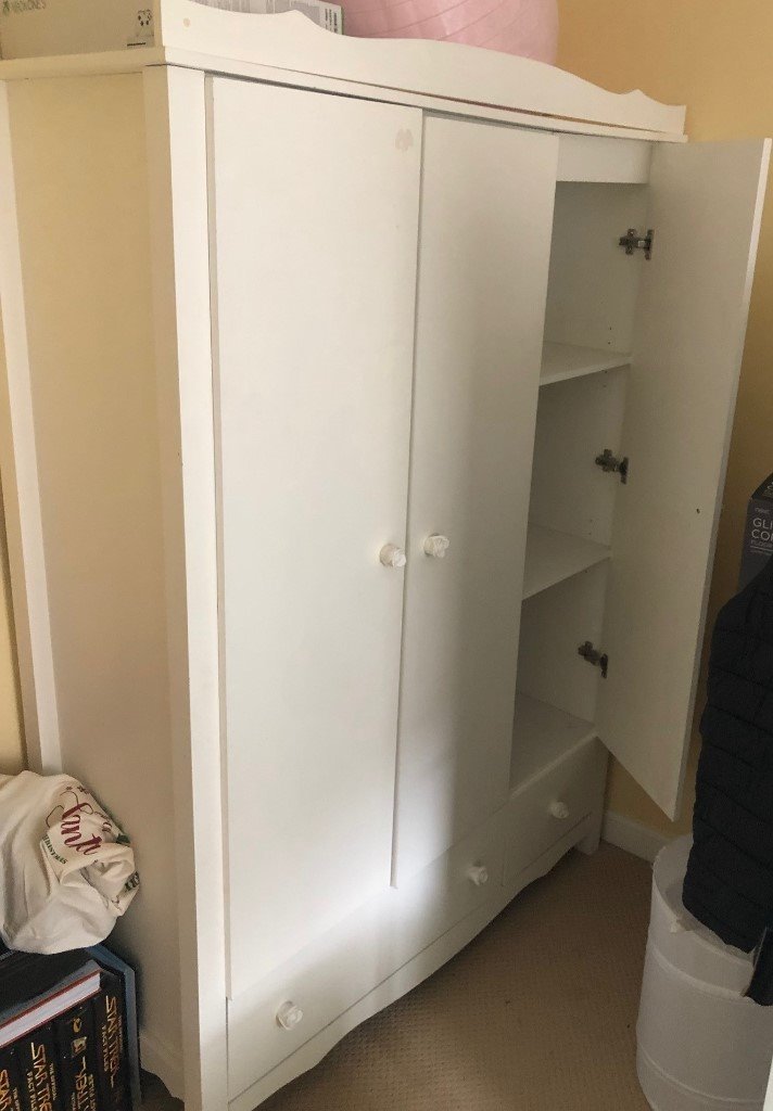 Beautiful White wardrobe for sale. Selling as moving. in Birchgrove