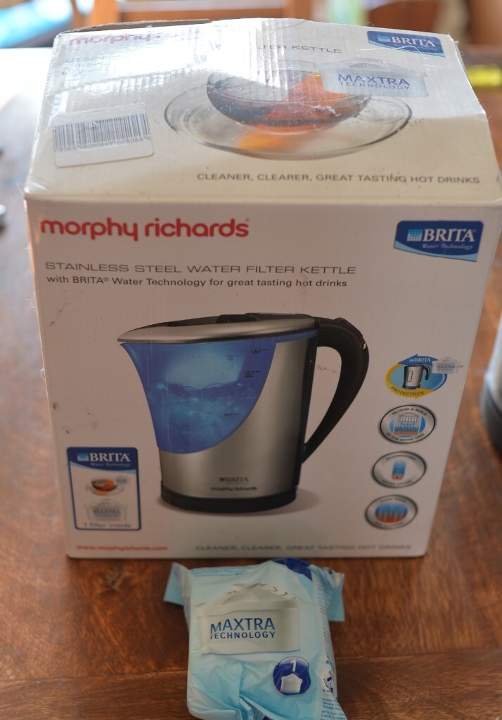 Morphy Richards stainless steel water filter kettle. New in Sketty