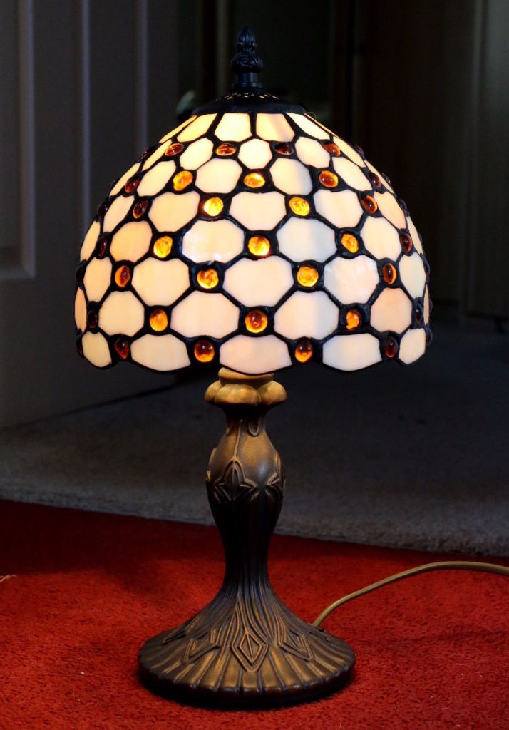 A Vintage John Lewis Tiffany Style Table Lamp Leaded Antique style in