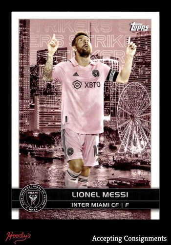 2023 Topps Finest MLS Miami Lionel Messi Orange Red Fusion