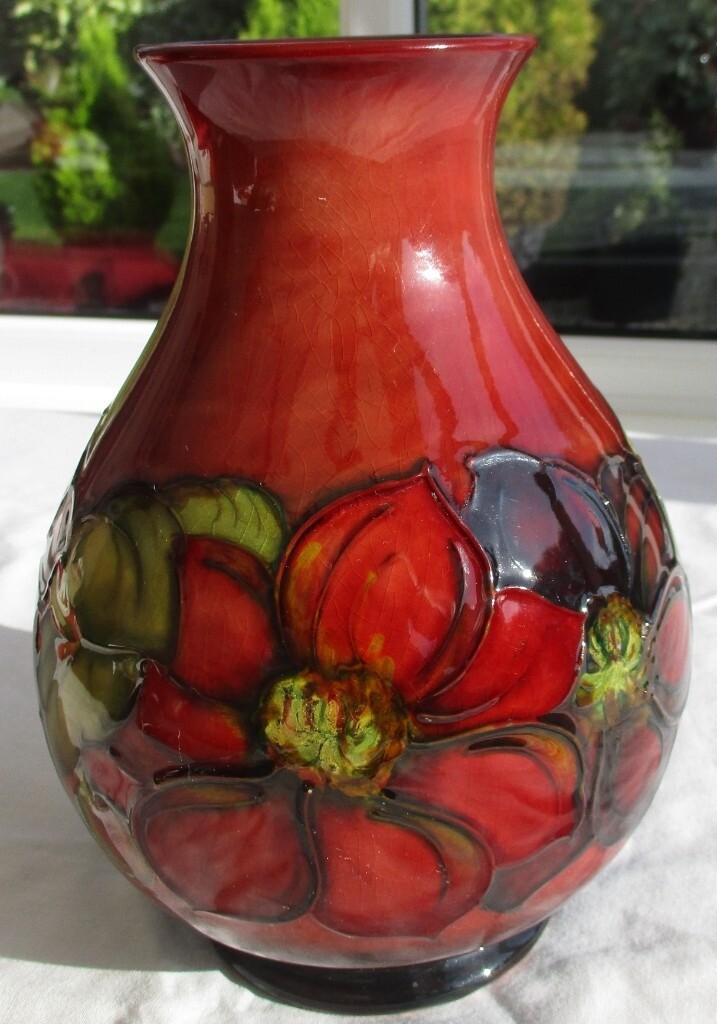 Vintage 1960s Walter Moorcroft Flambe Medium Pottery Vase