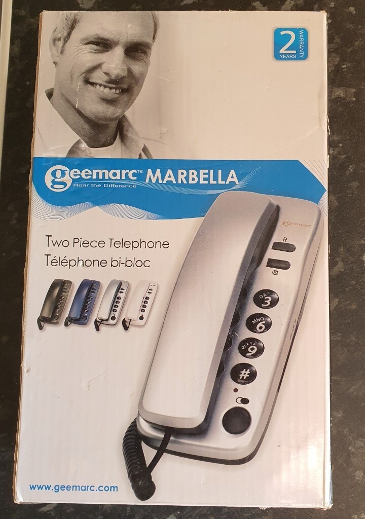 Corded Home Telephone Gondola Style, Landline Phone, Geemarc 6050EGPW