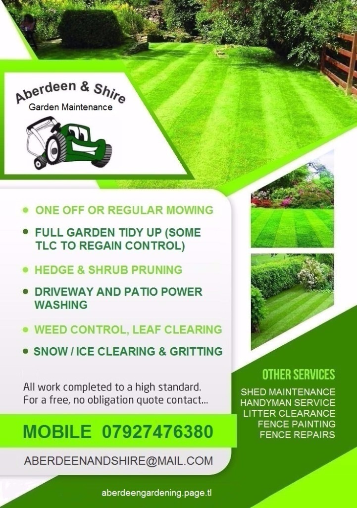 ABERDEEN SHIRE GRASS CUTTING GARDEN MAINTENANCE SERVICES ABERDEEN SHIRE GRASS CUTTING GARDEN MAINTENANCE SERVICES