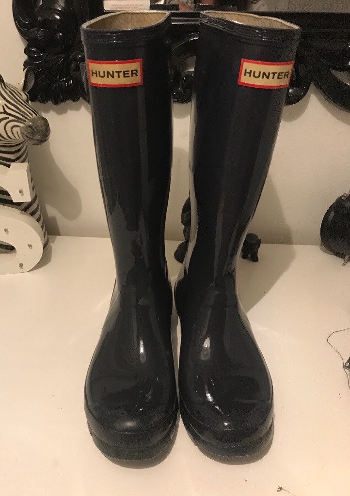 mens navy hunter wellies size 11