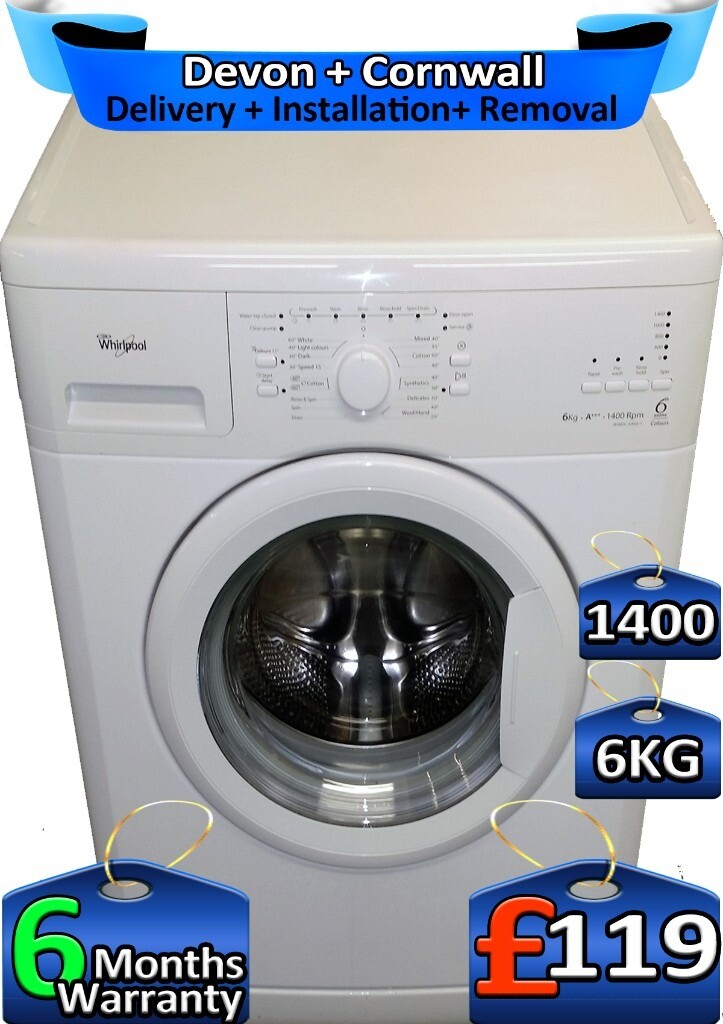 6kg Drum, Fast Wash, 1400 Spin, Whirlpool Washing Machine, Factory