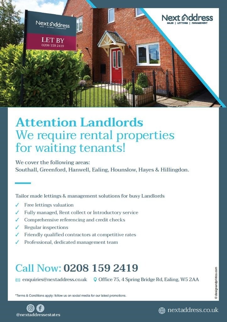 Attention Landlords Properties wanted Ealing & surrounding areas