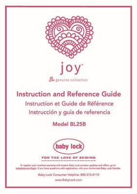 Baby Lock Joy BL25B Manual Instructions & Reference Guide COLOR COPY