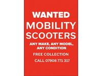 MOBILITY SCOOTERS WANTED ANY MAKE ANY MODEL ANY CONDITION CASH PAID