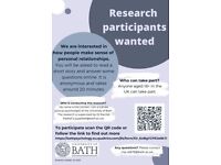 Research participants wanted for online survey