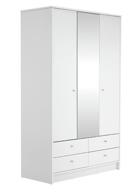 Ex Display Argos Home Malibu 3 Door 4 Drawer Mirrored Wardrobe