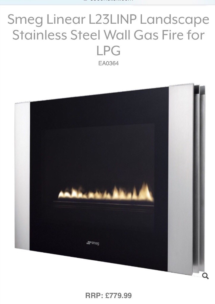 Smeg linear landscape wall mounted gas fire flueless in Bangor