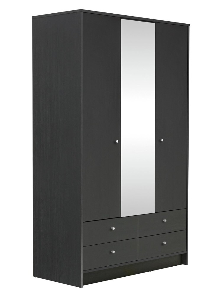 Ex Display Argos Home Malibu 3 Dr 4 Drw Mirrored Wardrobe
