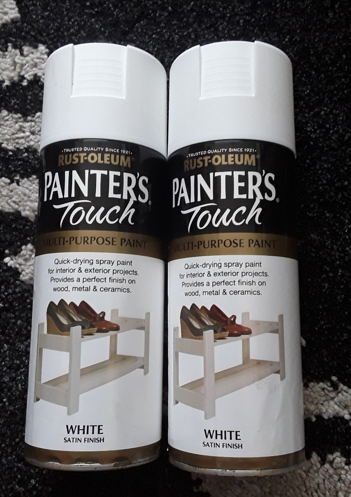 2 BRAND NEW SPRAY CANS WHITE PAINTERS TOUCH MULTIPURPOSE PAINT in