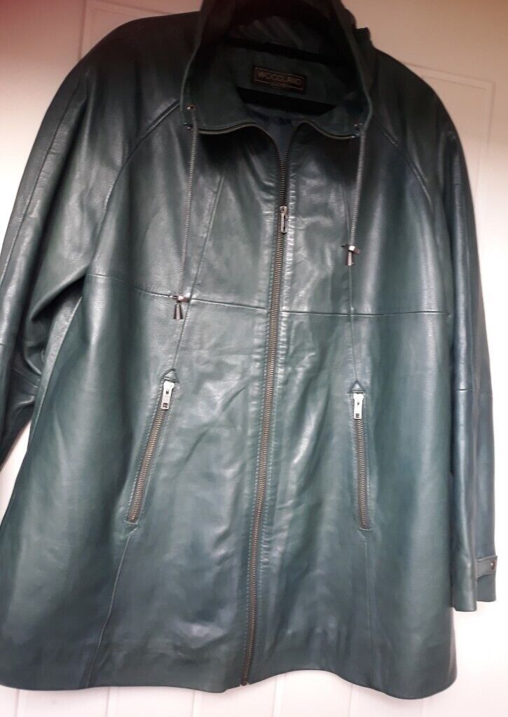 Woodland Green Leather Swing Coat Size 14 In Dunfermline Fife Gumtree