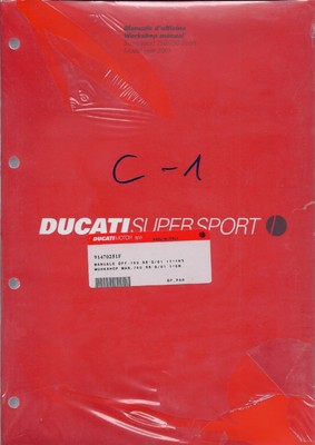 2001 Ducati 750 SS 91470251F factory repair manual BRAND NEW - English/Italian