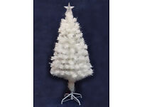 New White 6ft (180cm) Fibre Optic Artificial Christmas Tree Xmas Decoration Flashing Star