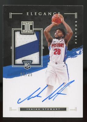 2020 Panini Impeccable Elegance #125 Isaiah Stewart 4/25 Auto Jersey RC Rookie