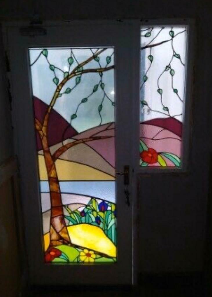 Beautiful stained glass door and side panel in Londonderry, County