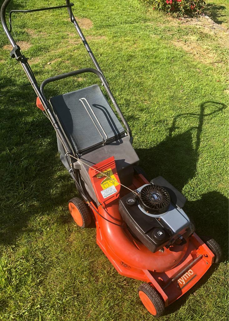Flymo petrol push lawnmower fully serviced mower complete with grass