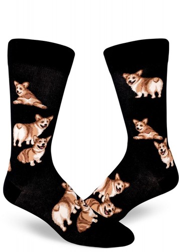 : Corgi Black Crew Socks