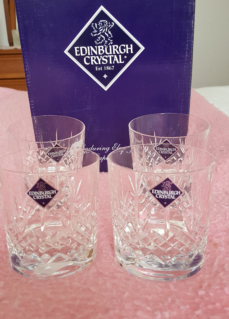Four New Edinburgh Crystal Whisky Glasses in BerwickuponTweed