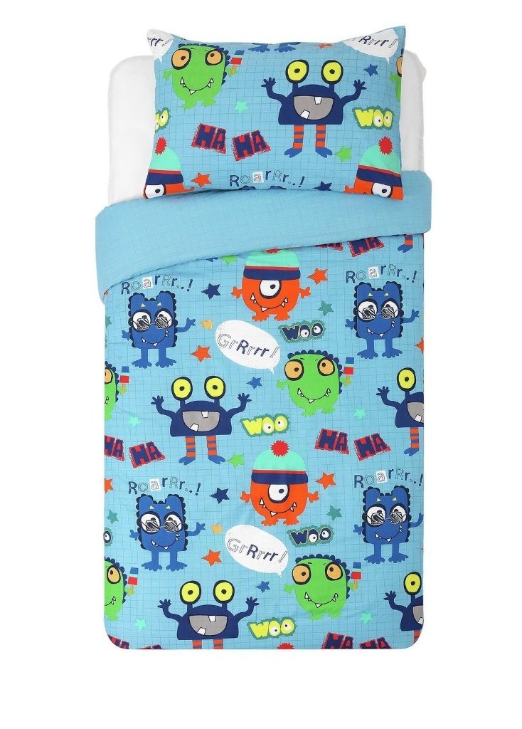 Brand New Boys Monsters Single Bed Duvet Set Argos Blue