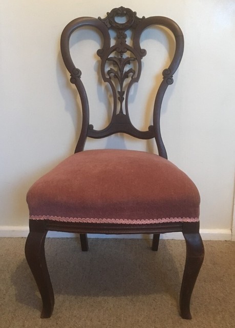 Antique Ornate Carved Mahogany Serpentine Seat Short Cabriole Legs Parlour Chair In Vgc In Exmouth Devon Gumtree