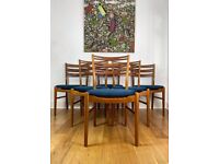 Vintage Mid Century Modern Set of 6 Teak Danish Chairs by Farstrup FREE LOCAL DELIVERY