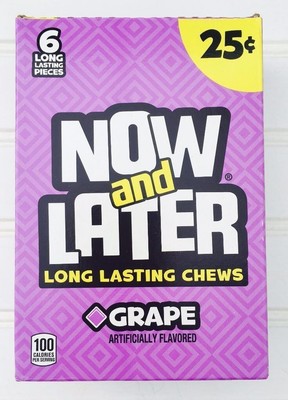 Now & Later Grape Long Lasting Chews 0.93oz / 26g each (24 Count) Box
