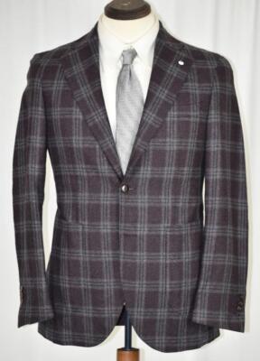 NWOT LBM 1911 Lubiam Limited Edition Patch Pocket Windowpane Coat Jacket 36 R